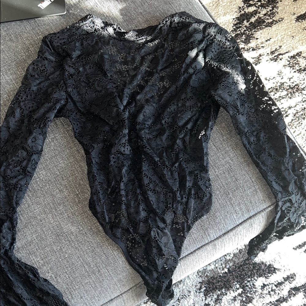 Elegant Black Lace Women's Top